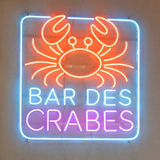 Néon crabe personnalisé